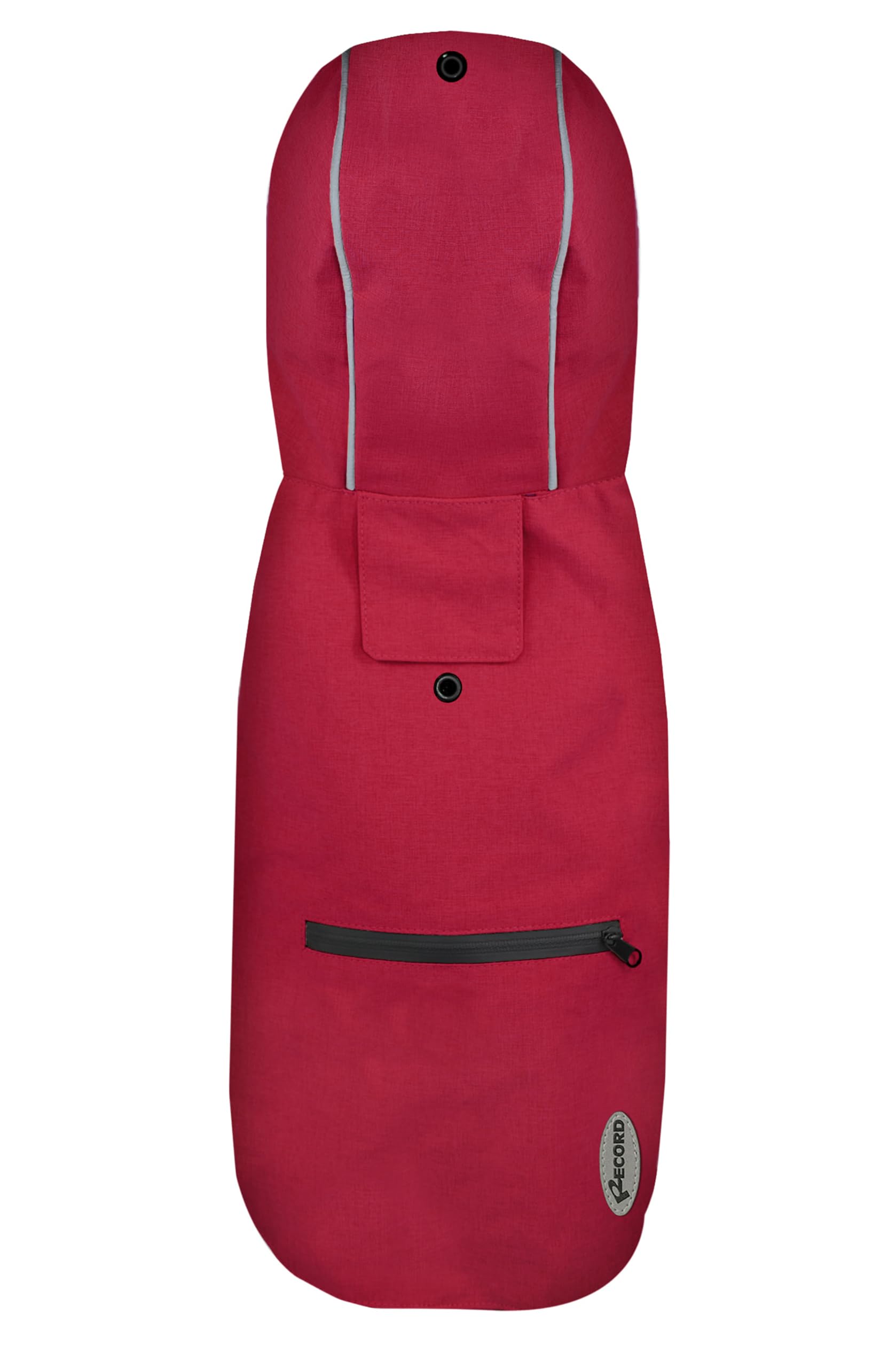 Record - Imperméable pour Chiens Diran Pliable avec Capuche, Coupe-Vent. avec élastiques pour Pattes arrière et Bandes réfléchissantes. Pratique et Protecteur pour Chaque Climat | Rouge, 7XL