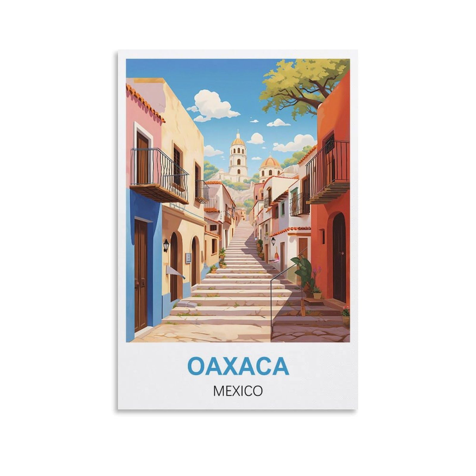 Whcheeh Unframe-Style Oaxaca Mexico Vintage Travel Poster 08X12inch(20X30cm) Canvas Art Print Wall Art Decor Picture