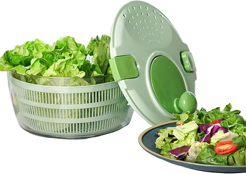 Secador de verduras multifunción 4L, cuenco escurridor de ensalada, cuenco escurridor de ensalada PP para cocina casera (verde)