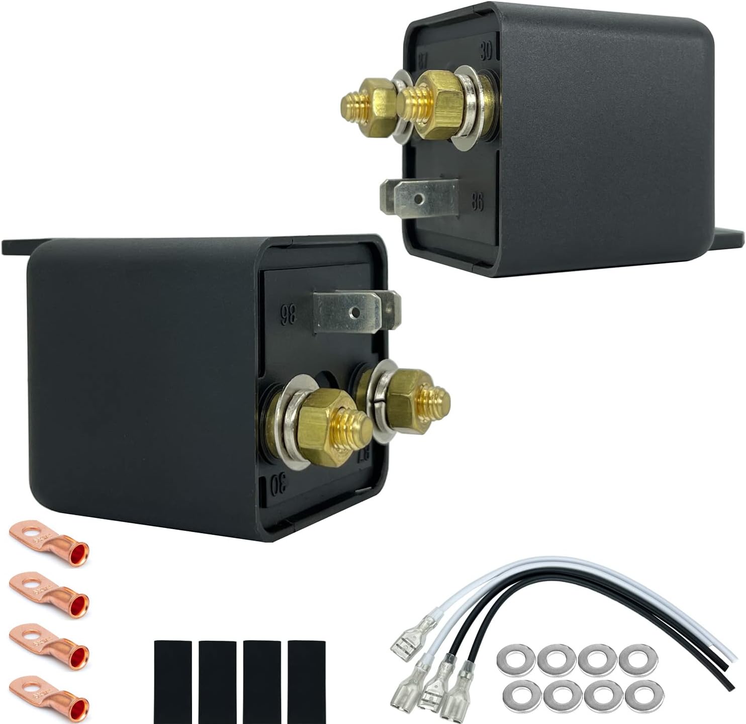 irhapsody 120amp 12v Continuous Duty Relay, 4-pin High-Current Relay, Split Charge Relay Switch, Spst High-Power On/Off Heavy-Duty Starter Relay, 2 Sets