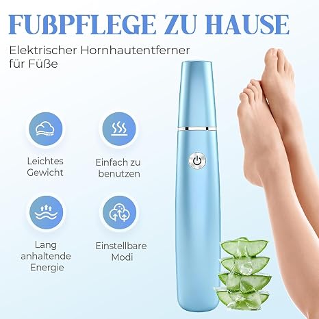 Elektrischer Hornhautentferner für die Füße 2025 Neuest Hornhautentferner Elektrisch Stark Pediküre Set Fußpflege Elektrischer Horn-hautentferner Füße für ToteHartenRissige Haut (Weiß)