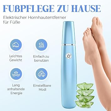 Elektrischer Hornhautentferner für die Füße 2025 Neuest Hornhautentferner Elektrisch Stark Pediküre Set Fußpflege Elektrischer Horn-hautentferner Füße für ToteHartenRissige Haut (Weiß)