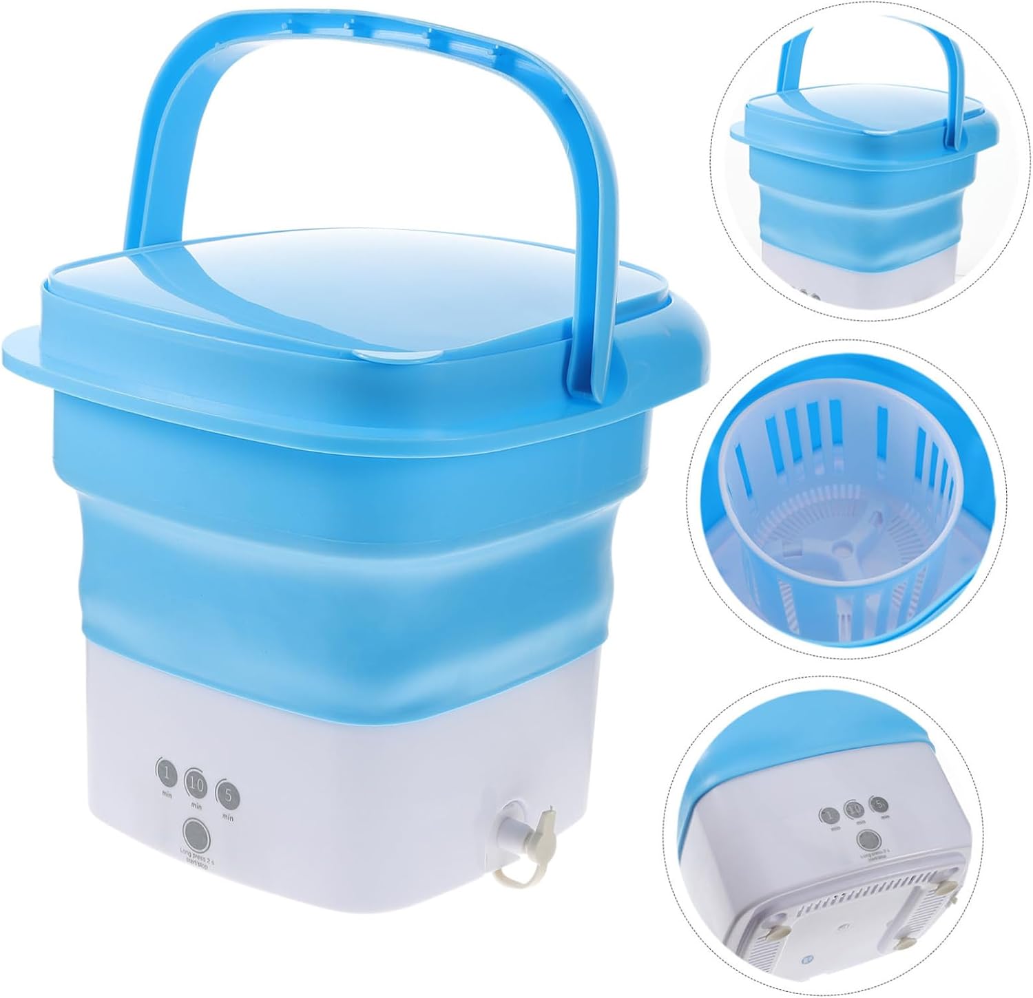 LIFKOME Portable Foldable Washing Machine with Timer Touchscreen Compact Mini Washer for Underwear and Delicates High-power Motor Space-saving Design for Travel Camping Apartment and Rv