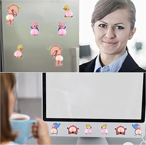 Miniatura 7 de 7 pares de calcomanías decorativas de dibujos animados 3D para automóvil o electrodomésticos de silicona anticolisión para espejo retrovisor, puerta