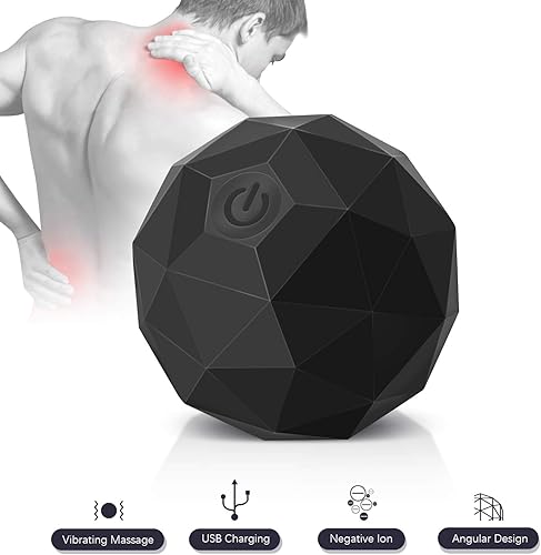 Bola de Masaje Vibradora Eléctrica, Rodillo de Masaje de 2 Velocidades para Fitness, Yoga, Pilates y Terapia Física para Combatir los Músculos