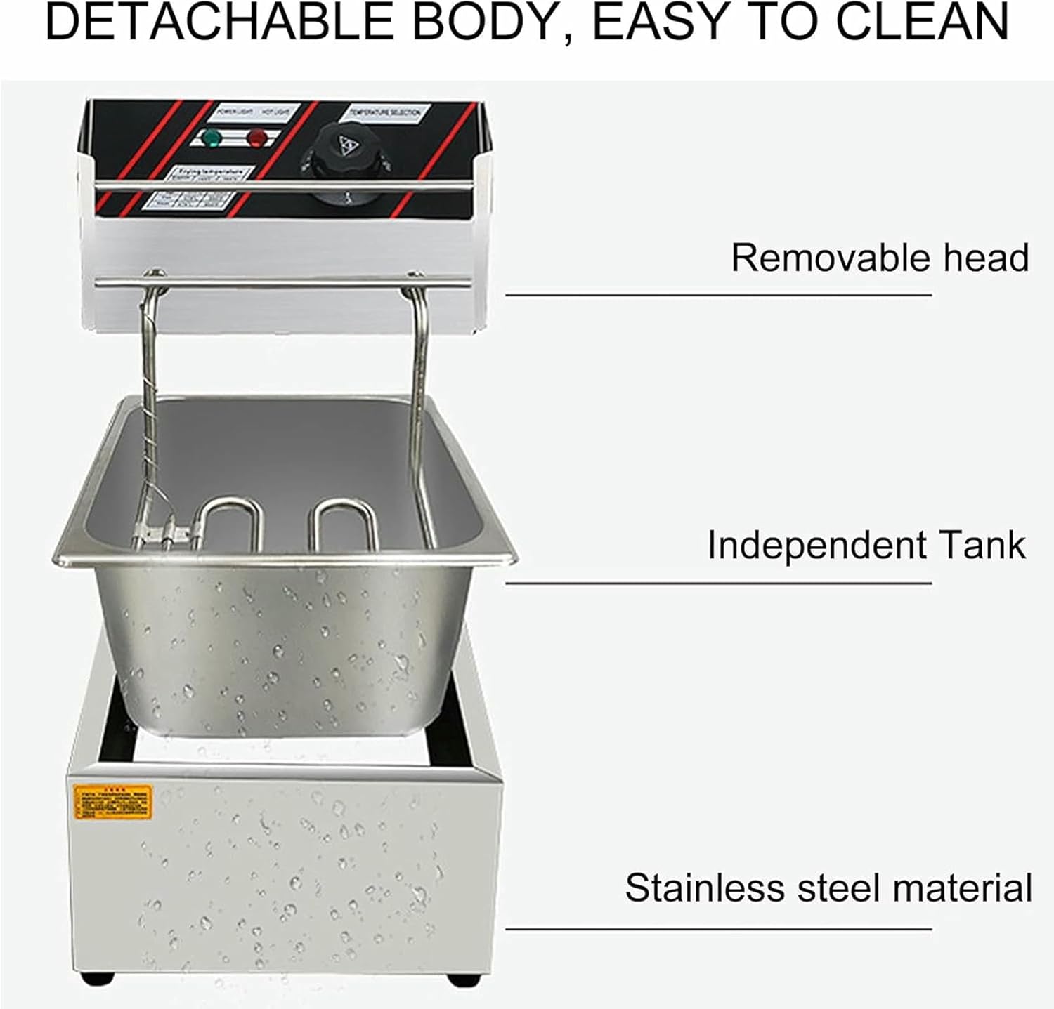 20L Commercial Electric Deep Fryer with 2 Fry Basket High Capacity Professional Countertop Deep Fryers, for French Fry Restaurants Fast Food Stands Snack Bars, Parties~/