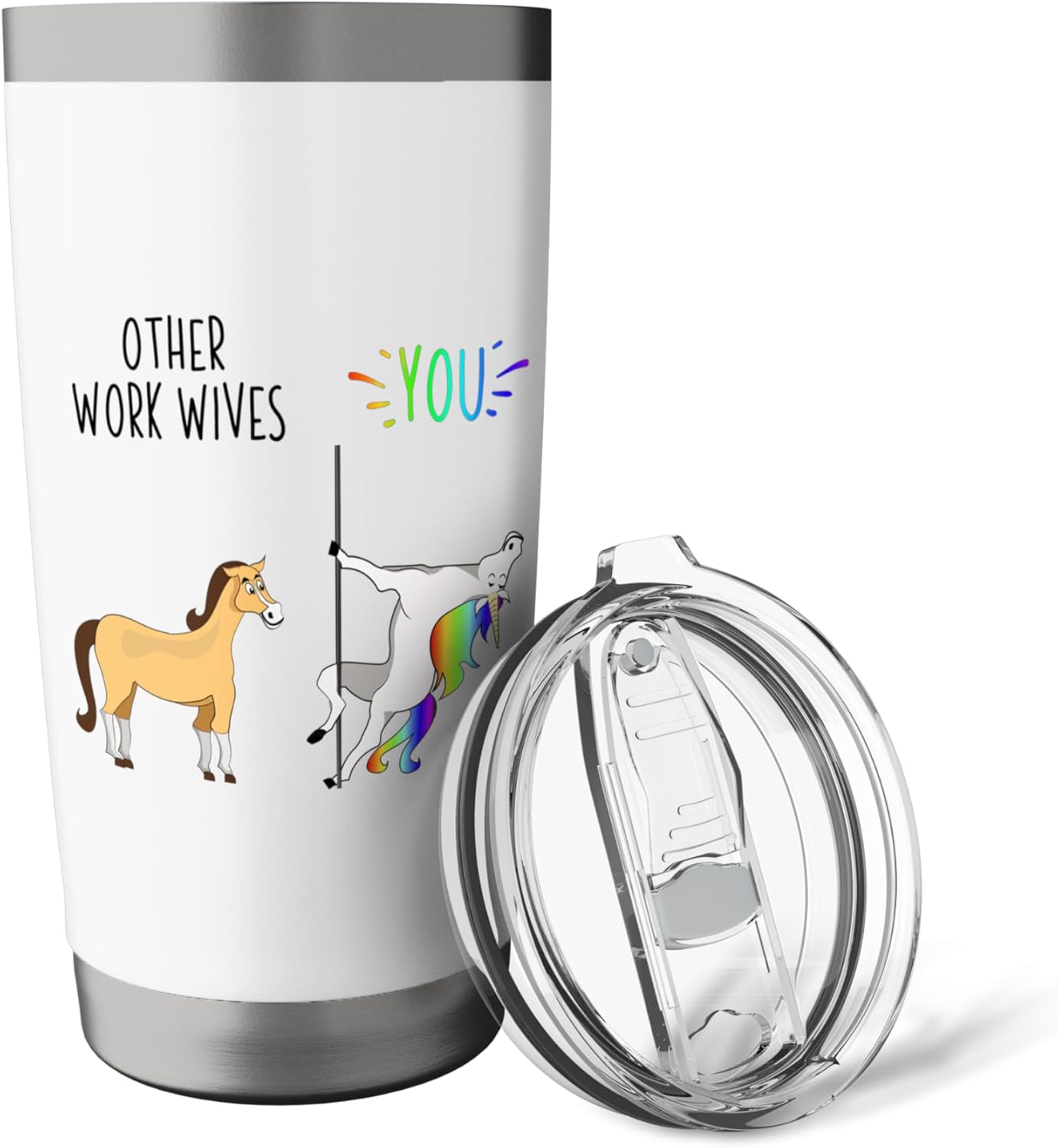 Other Work Wives You Unicorn vs Horse Stainless Steel Insulated Tumbler - Image 5
