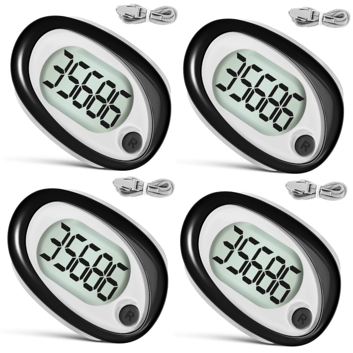 TOYANDONA Schrittzähler Schlüssel Elektronisch Für Knöchel 3D Theke Zum Spazierengehen Clips Schritte Schalter Sport Wandern Spazierzähler Lauftheke Black Plastik