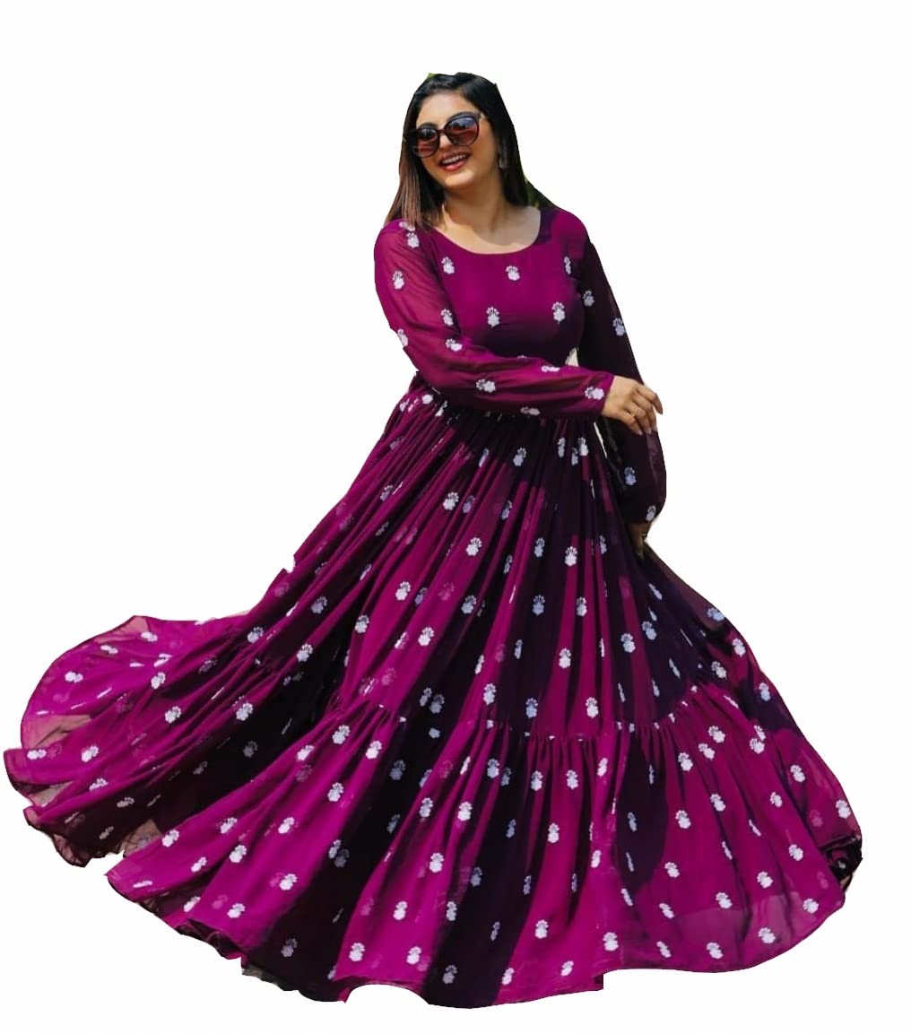 lazzly Women's Stylish Georgette Ankle Length Full Flared Anarkali Kurta-picture-43