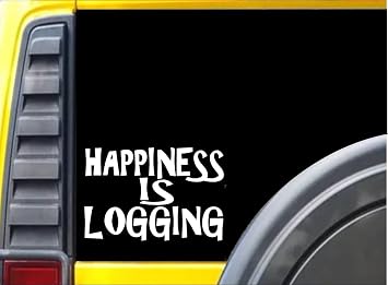 EZ-STIK Happiness is Logging K303 8 inch Decal Logger Sticker