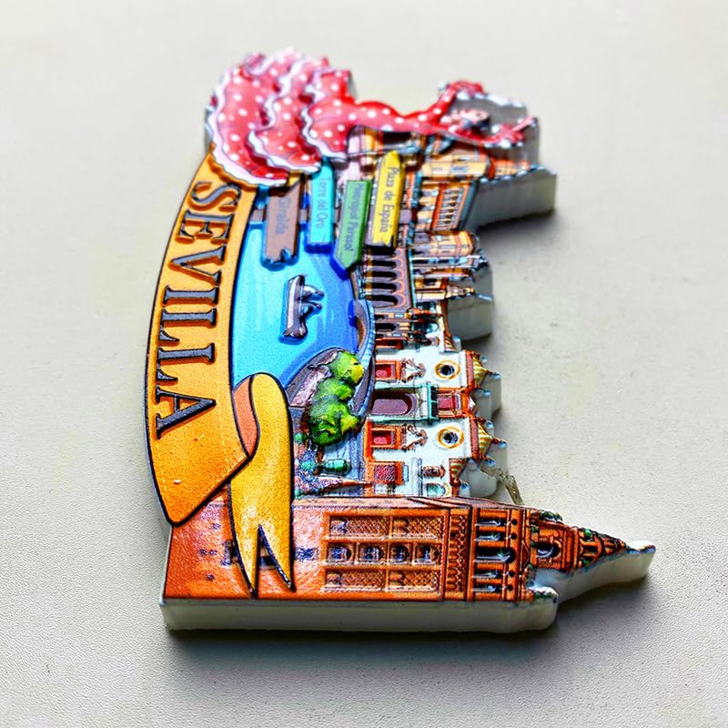 Flamenco Dance Seville Spain Fridge Magnet - Hand Painted 3D Travel Souvenir, Resin Craft For Refrigerator Or Office Decor - View #10