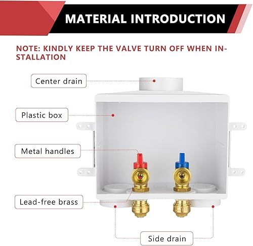 Miniatura 9 de EFIELD Doble drenaje 12 pulgada PEX conexión de crimpado x 34 pulgadas MHT lavadora caja de salida con martillo de agua de acero inoxidable