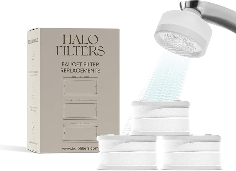 Faucet Filter – Bathroom Faucet Filter for Men & Women, Skincare & Hydration, Vitamin C-Infused, Reduces Chlorine, Advanced Filtration (Replacement Filter)
