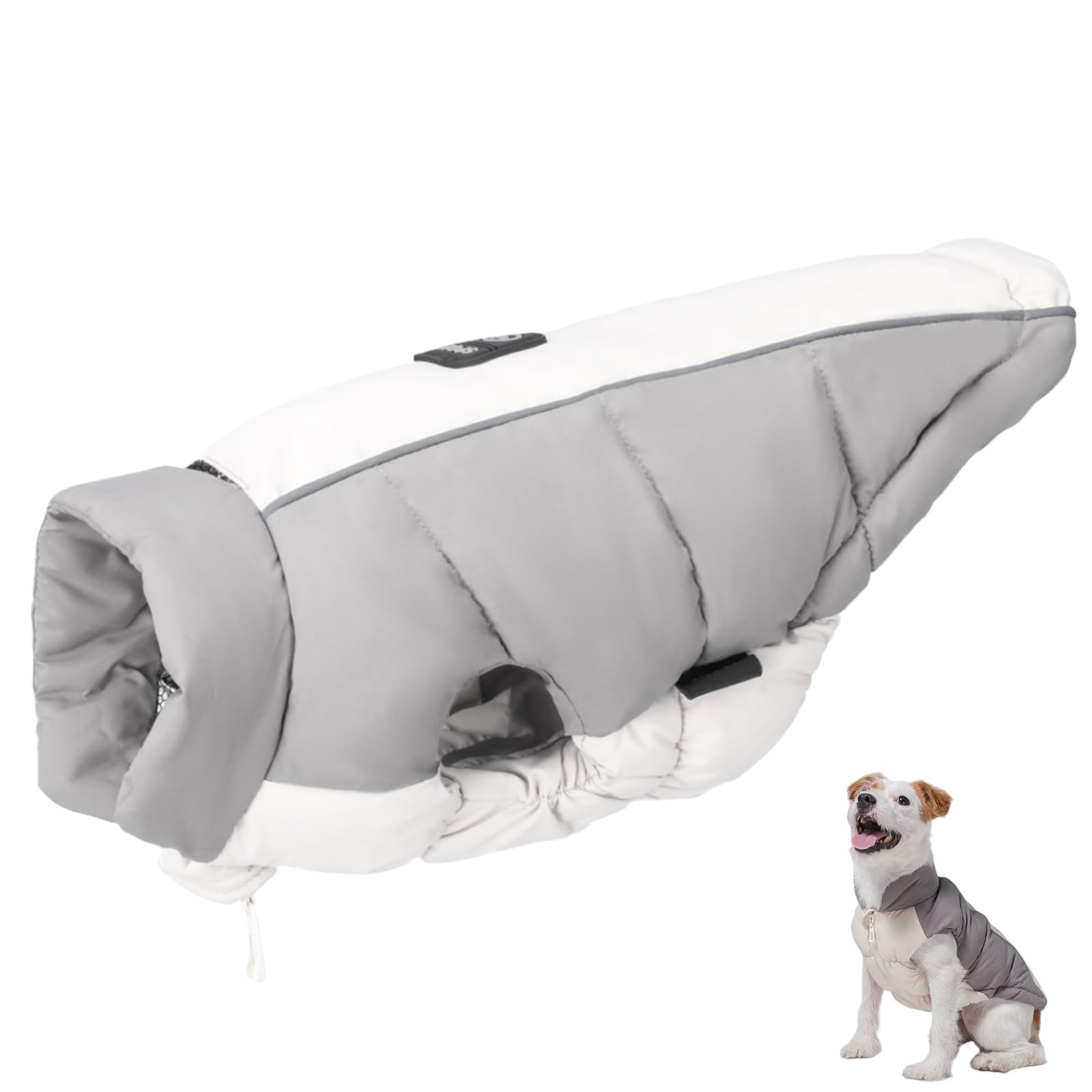 Cappotto invernale impermeabile per cani, regolabile, caldo, con foro per piombo e cerniera, riflettente per cani di piccola e grande taglia, abbigliamento per animali domestici all'aperto