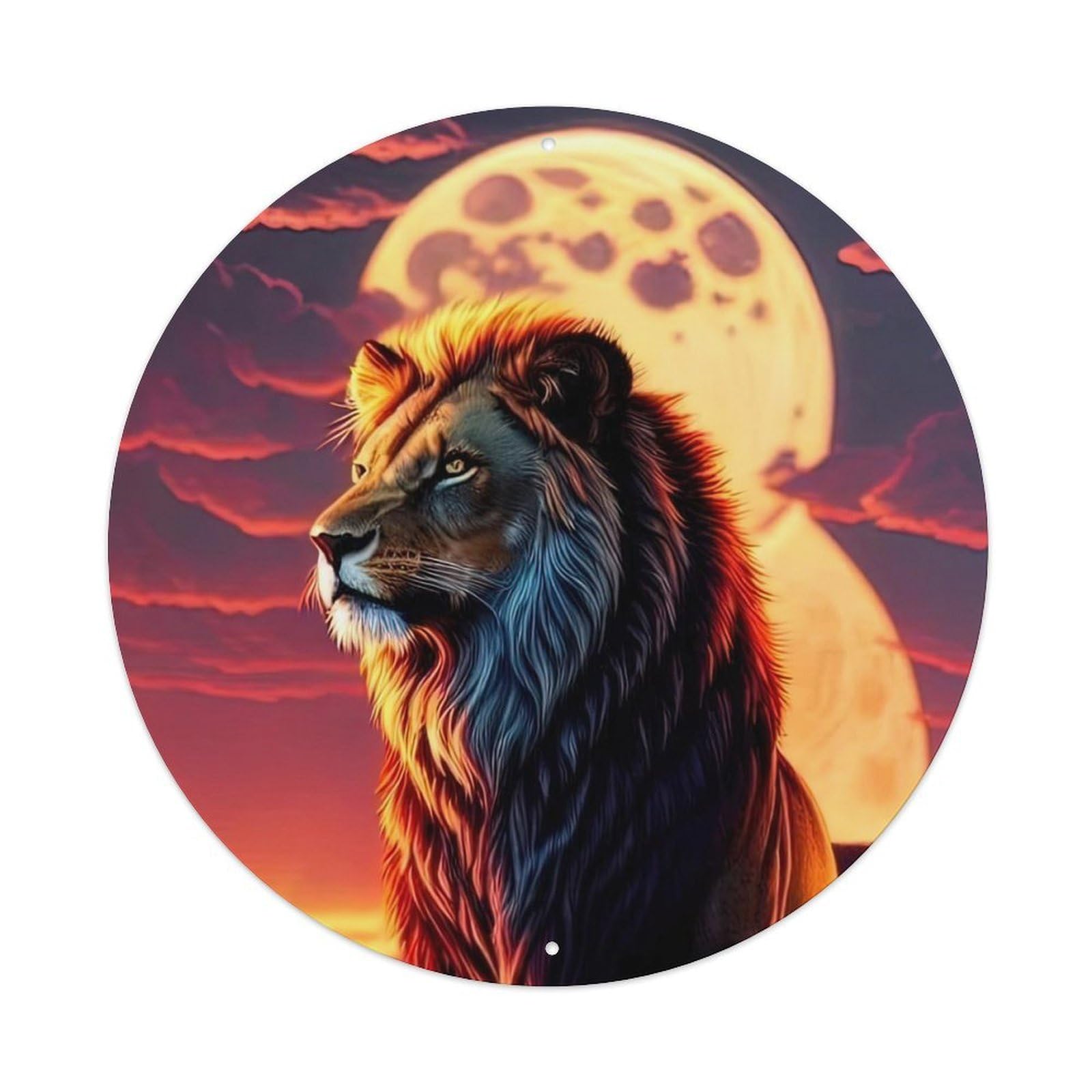 Animal Artwork Lion King Vintage Metal Tin Sign Plaque Wall Decor for Cafe, Club Bar, Office, Garden Metal Poster 8x8Inch