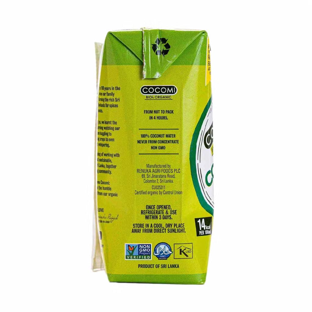Pack 3x Agua de Coco Bio 330 ml | 3 Bricks de 330 ml (Total 990 ml) | Agua de Coco Ecológica | Bebida Natural Refrescante