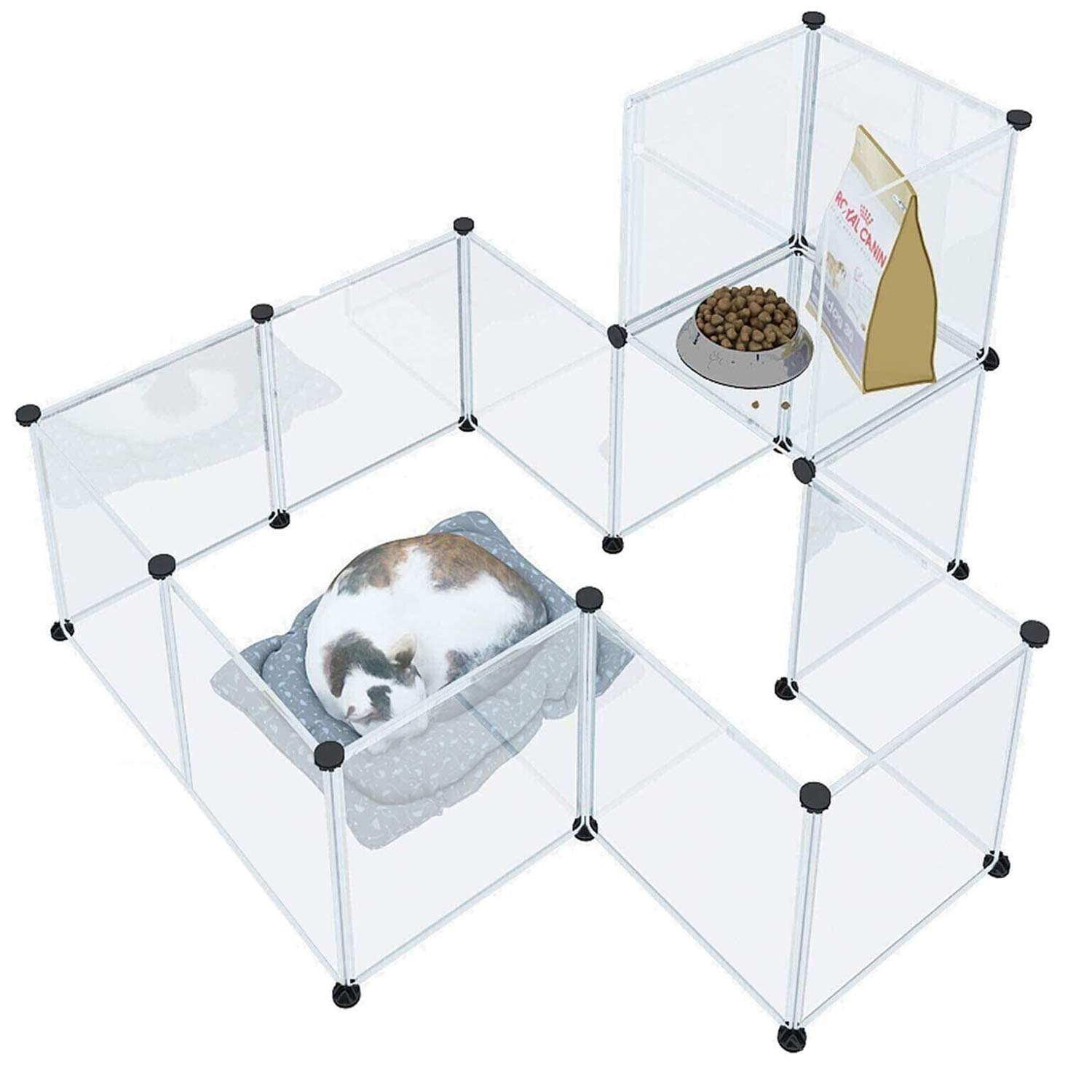 組み立て ペットフェンス 12枚セット透明パネル 自由 Amazon.co.jp: ペットフェンス12枚セット（50*50cm）透明パネル