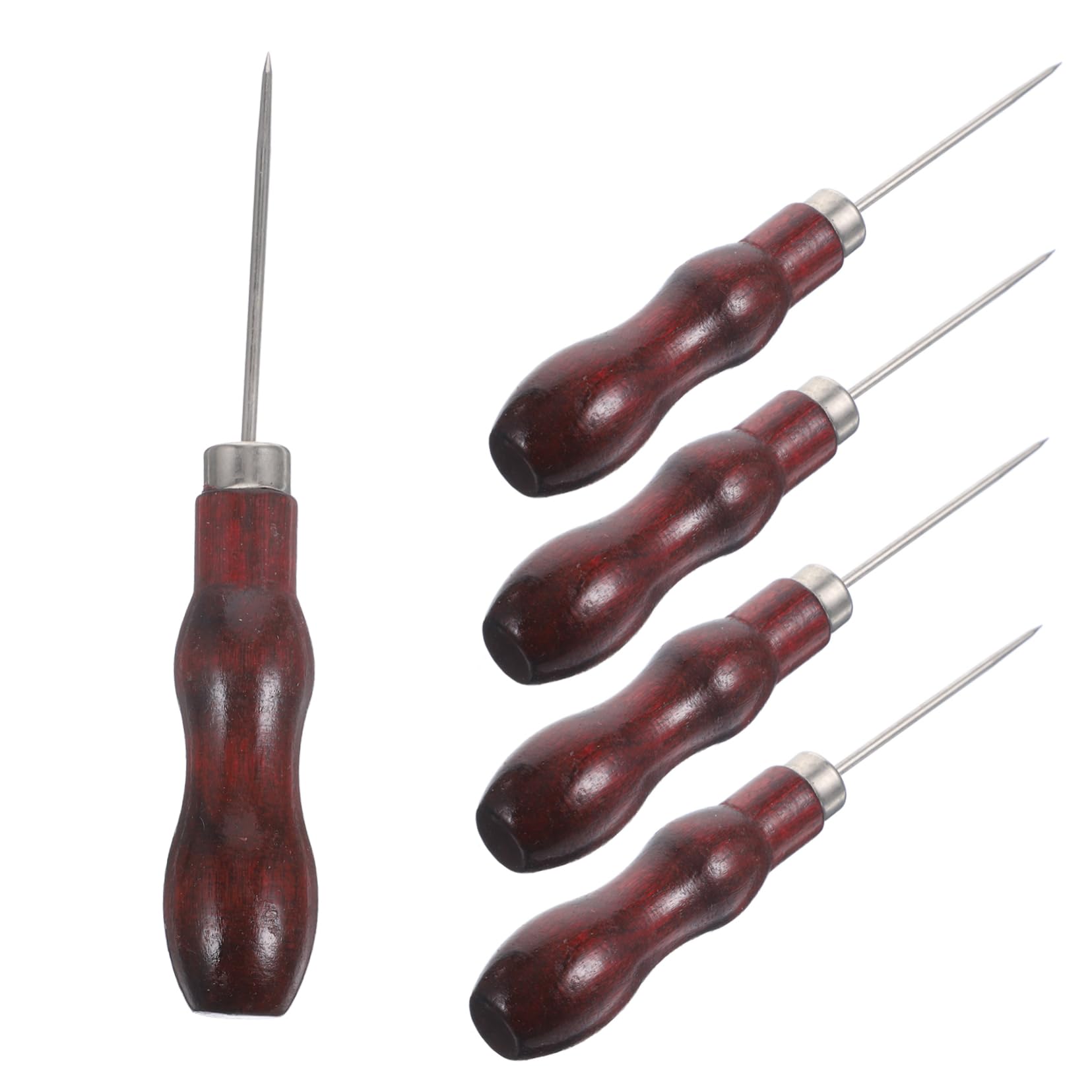 Operitacx 15 Pcs DIY Sewing Kit Handle Sewing Needles and Awl Tool for Upholstery Carpet Leather Craft