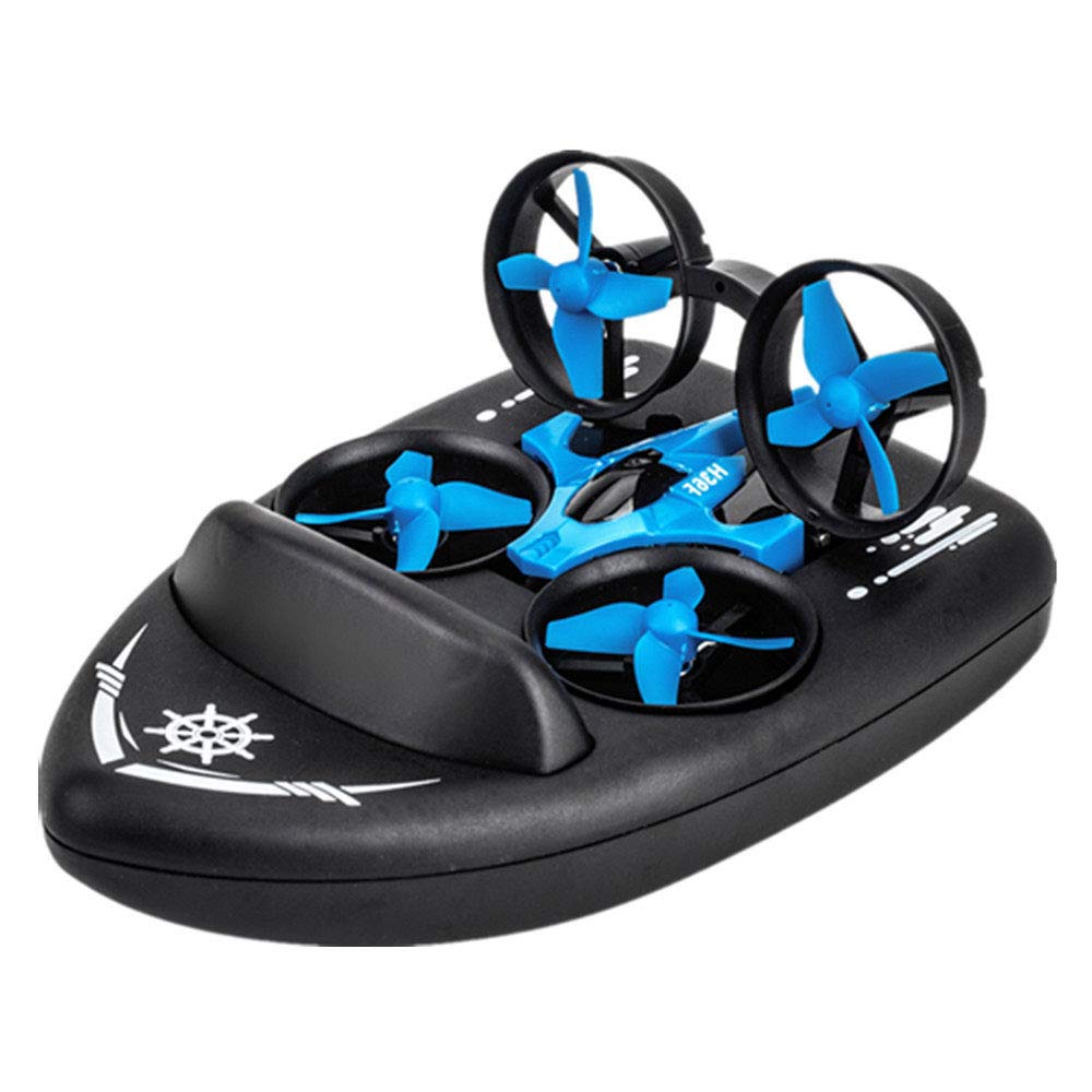 Dazii Tres Modos de mar, Tierra y Aire Barco de Control Remoto 2.4G Aerodeslizador Carga Control Remoto Coche Avión eléctrico 2.4G RC Barco Verano Juguetes acuáticos al Aire Libre Barco