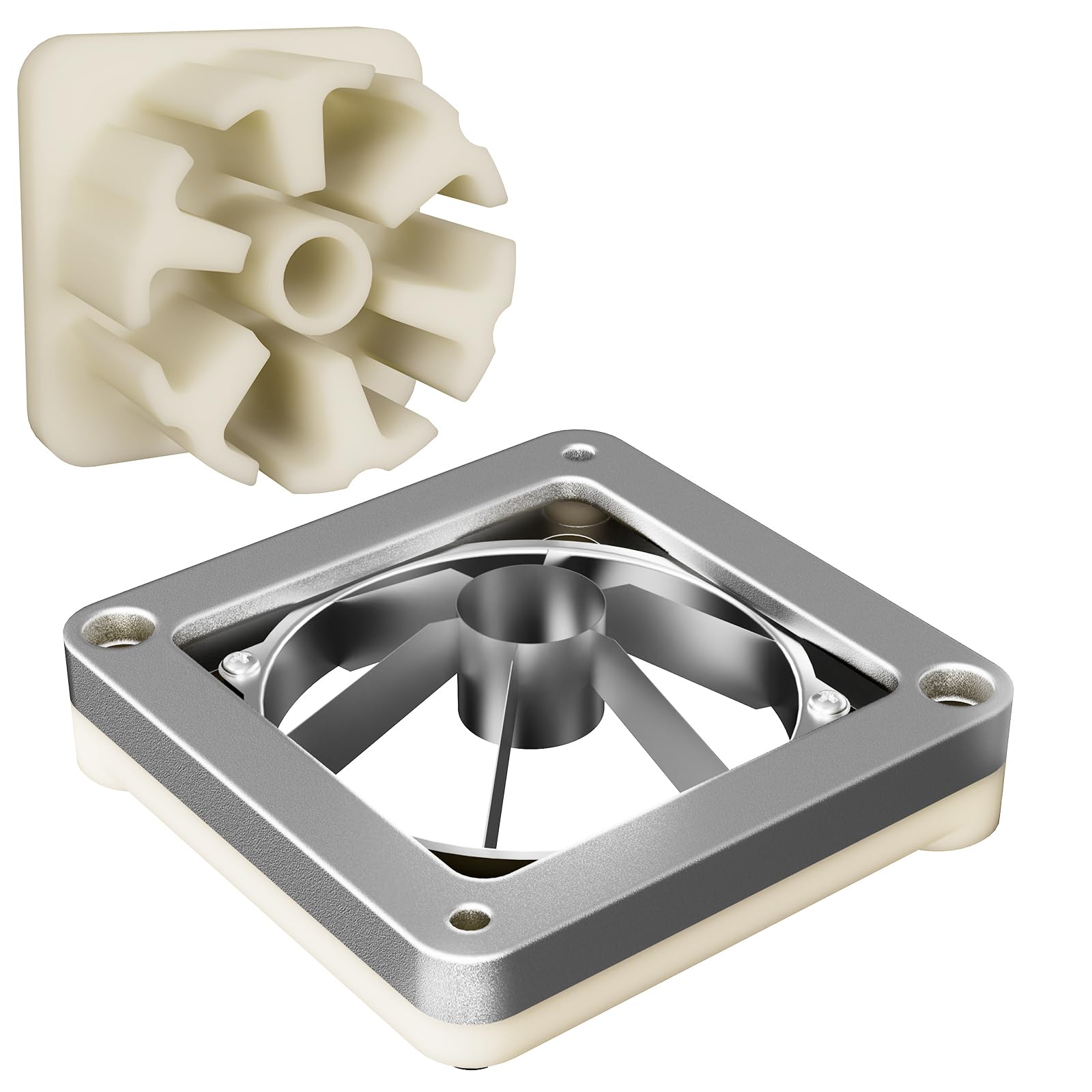 6 Wedge Slices Replacement Chopper Blade, 420j2 Stainless Steel Interchangeable Blade &amp; Pusher Block Set for Commercial Vegetable Dicer Fruit Cutter