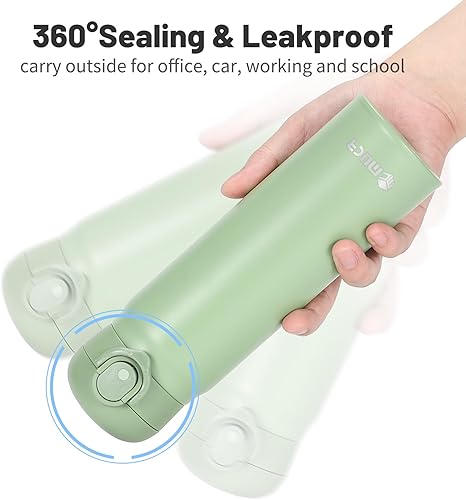 Miniatura 5 de Botella de agua aislada de 17 oz  16.9 fl oz, taza térmica de acero inoxidable para café de viaje, taza térmica con tapa abatible a presión, libre