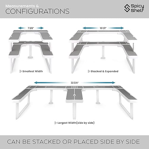 Miniatura 3 de Spicy Shelf Premium  Organizador de especias expandible de 2 niveles para armarios y despensa  Organizador de condimentos de cocina apilable