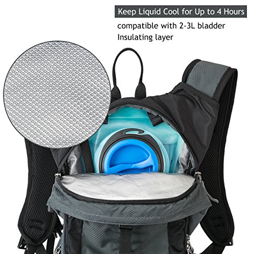 Gelindo Insulated Hydration Backpack Pack with 2.5L BPA Free Bladder - Keeps Liquid Cool Up to 4 Hours, Water Backpack for Hiking Camping Cycling Running, 18L - Thumbnail 6