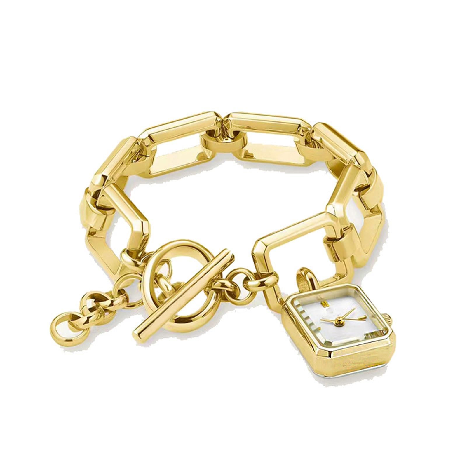 orologi Orologio da polso analogico al quarzo quadrato impermeabile da donna, quadrante con ciondolo, braccialetto, adatto come regalo for fidanzate e mogli smartwatch