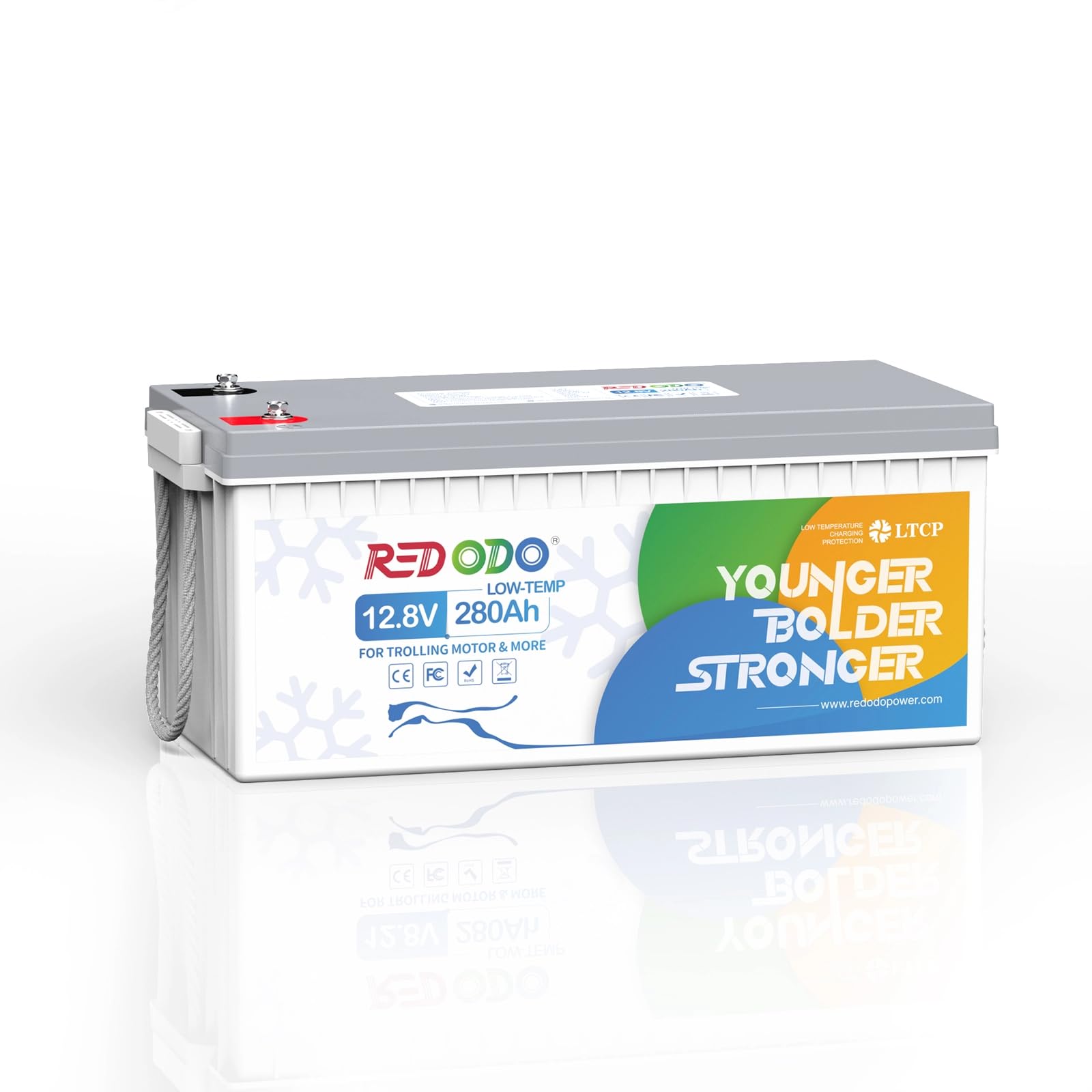 Redodo 12V 280Ah LiFePO4 Batería con Protección de Baja Temperatura Batería Litio 200A BMS Máx 3584Wh de Energía para Sistemas Solares Campistas Barcos Almacenamiento de Energía en el Hogar