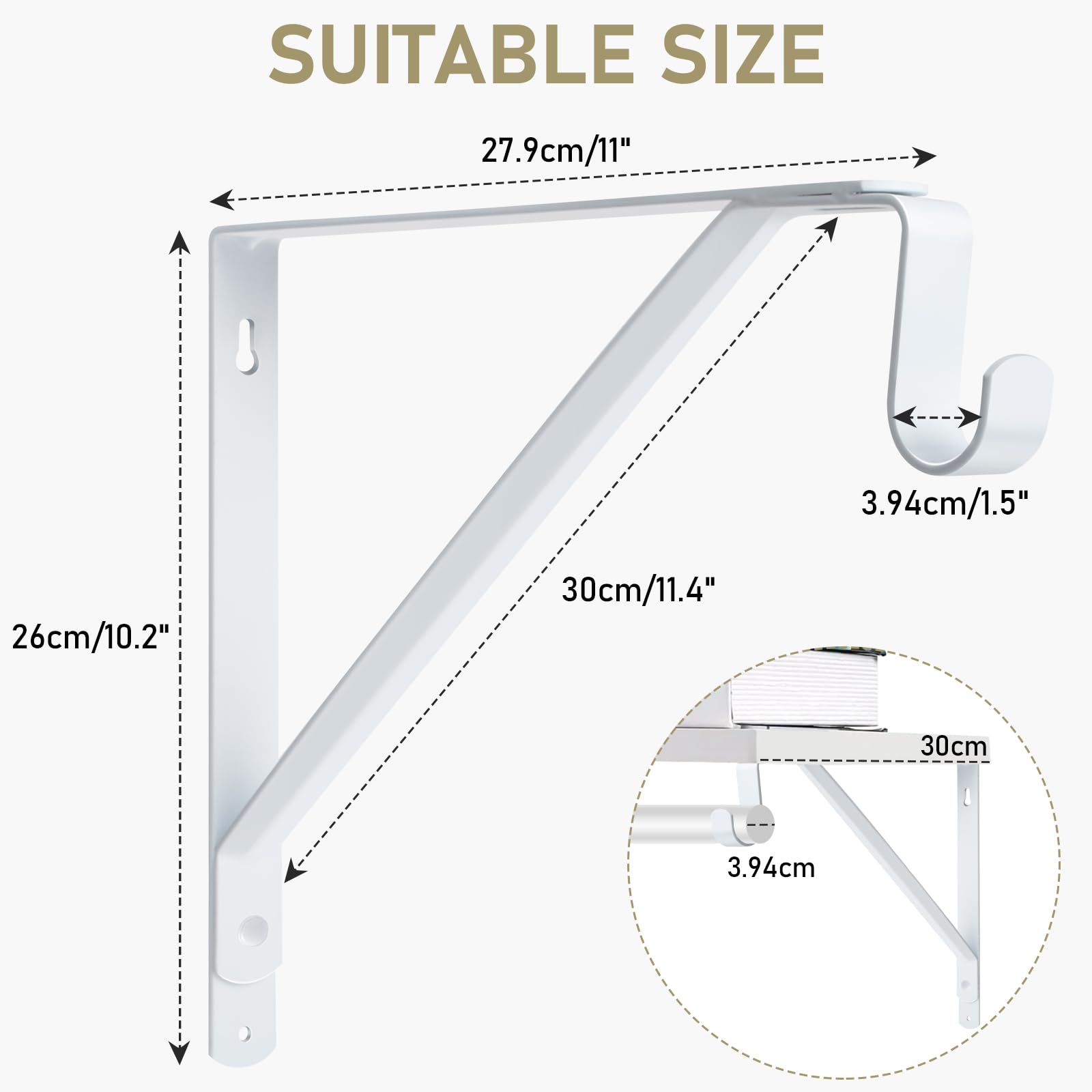 OIGWBPH 4pcs Supporto per Tubo da Armadio Staffa Ovale per Asta Appendiabiti Supporto per Asta Appendiabiti in Metallo per Asta Appendiabiti da Armadio per Montaggio a Parete