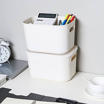 ホワイト プラスチック ストレージボックス 2個 ホワイト プラスチック ストレージボックス 2個 ホワイト