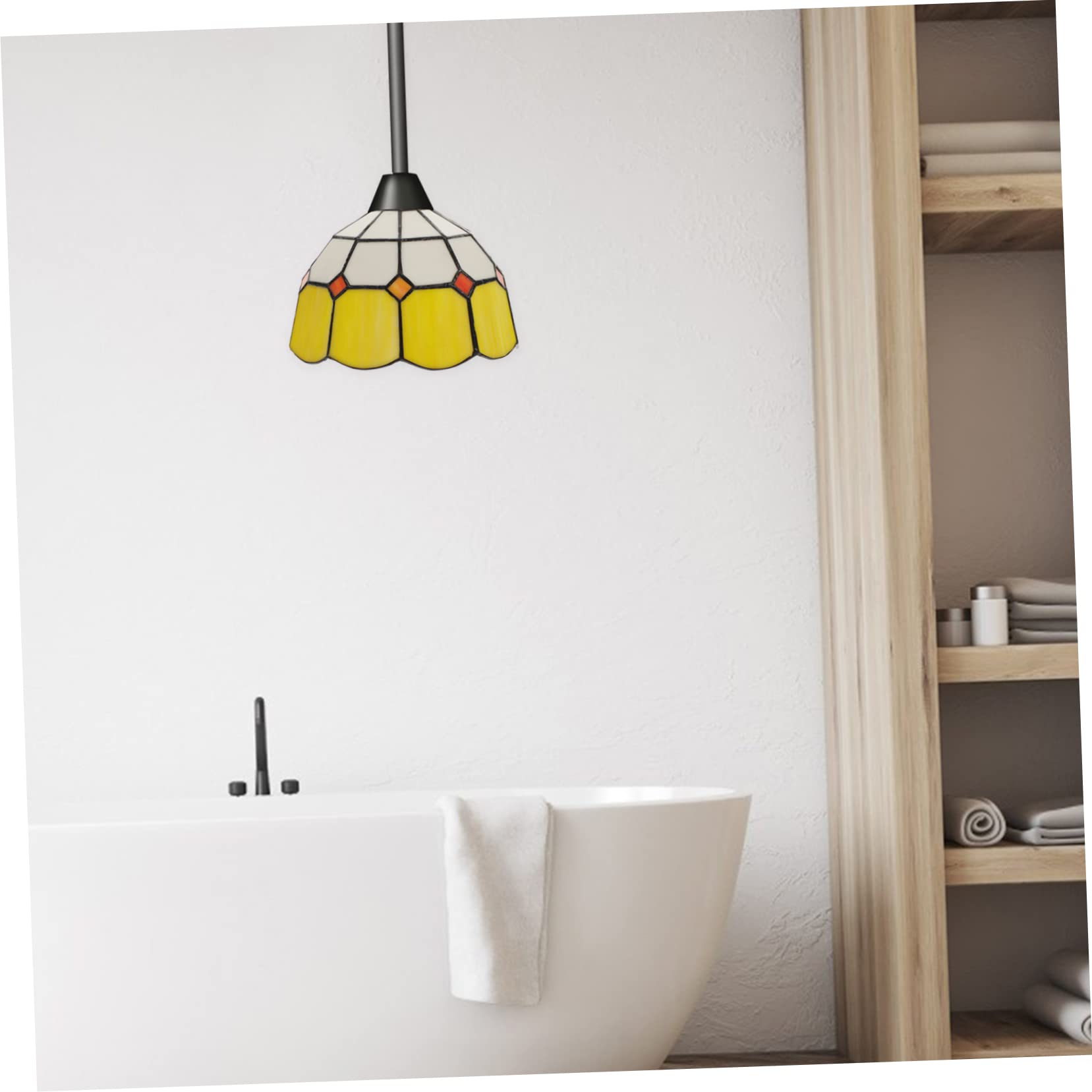 Paralume Decorativo in Vetro Giallo per Lampadario, Ricambio E27 | Sostituzione per Appliques e Sospensioni, Crea Atmosfera Romantica, Vetro Delicato, Casa e Soggiorno