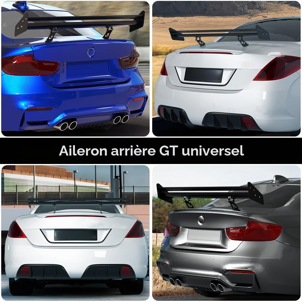 Aileron arrière universel double couche réglable aileron arrière Wing GT Racing Drift Spoiler arrière Aile arrière universel en aluminium modification du véhicule