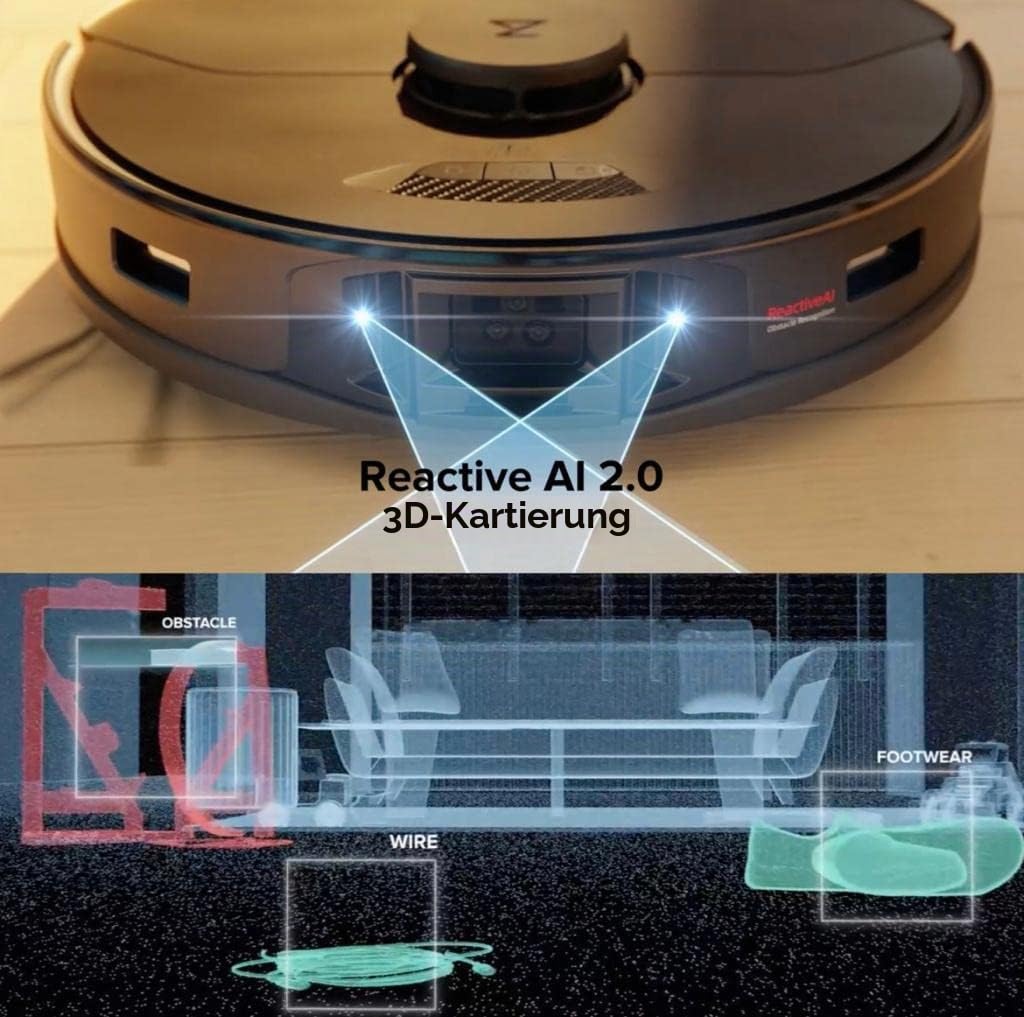 Roborock S7 MaxV Saug- & Wischroboter (5100Pa Saugstärke, ReactiveAI 2.0 Hindernisvermeidung, 180min Akkulaufzeit, 400ml Staubbehälter, 200ml Wassertank, Ultraschall-Wischsystem, App-/Sprachsteuerung)