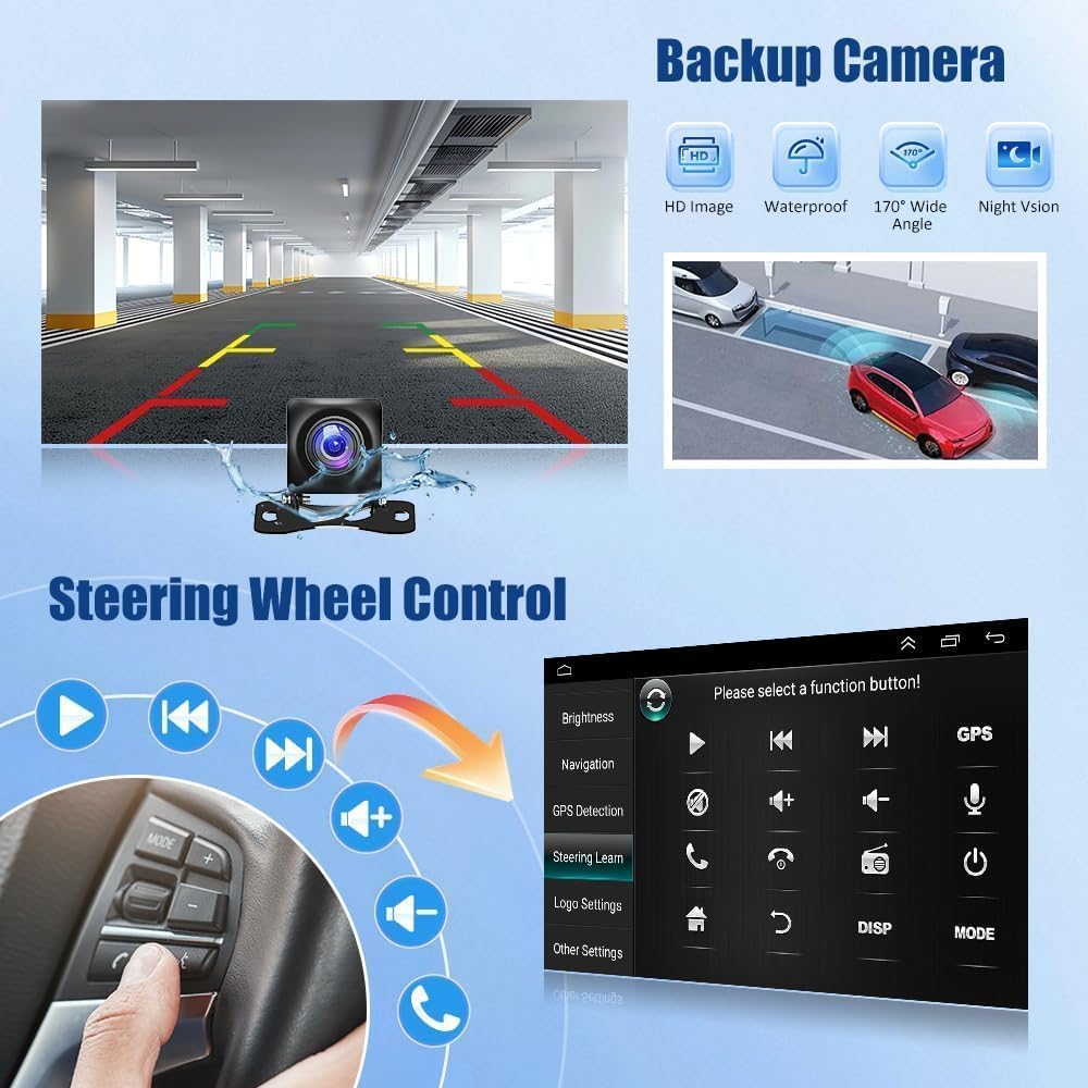 7-calowe Stereo Samochodowe Z Systemem Do Jeep Renegade 2015-2020 I Compass 2017-2020 Z Bezprzewodowym CarPlay Android Auto Ekranem Dotykowym Radiem Z Mirror Link/1080P/EQ/WiFi/SWC/Bluetoo(Color:M200)