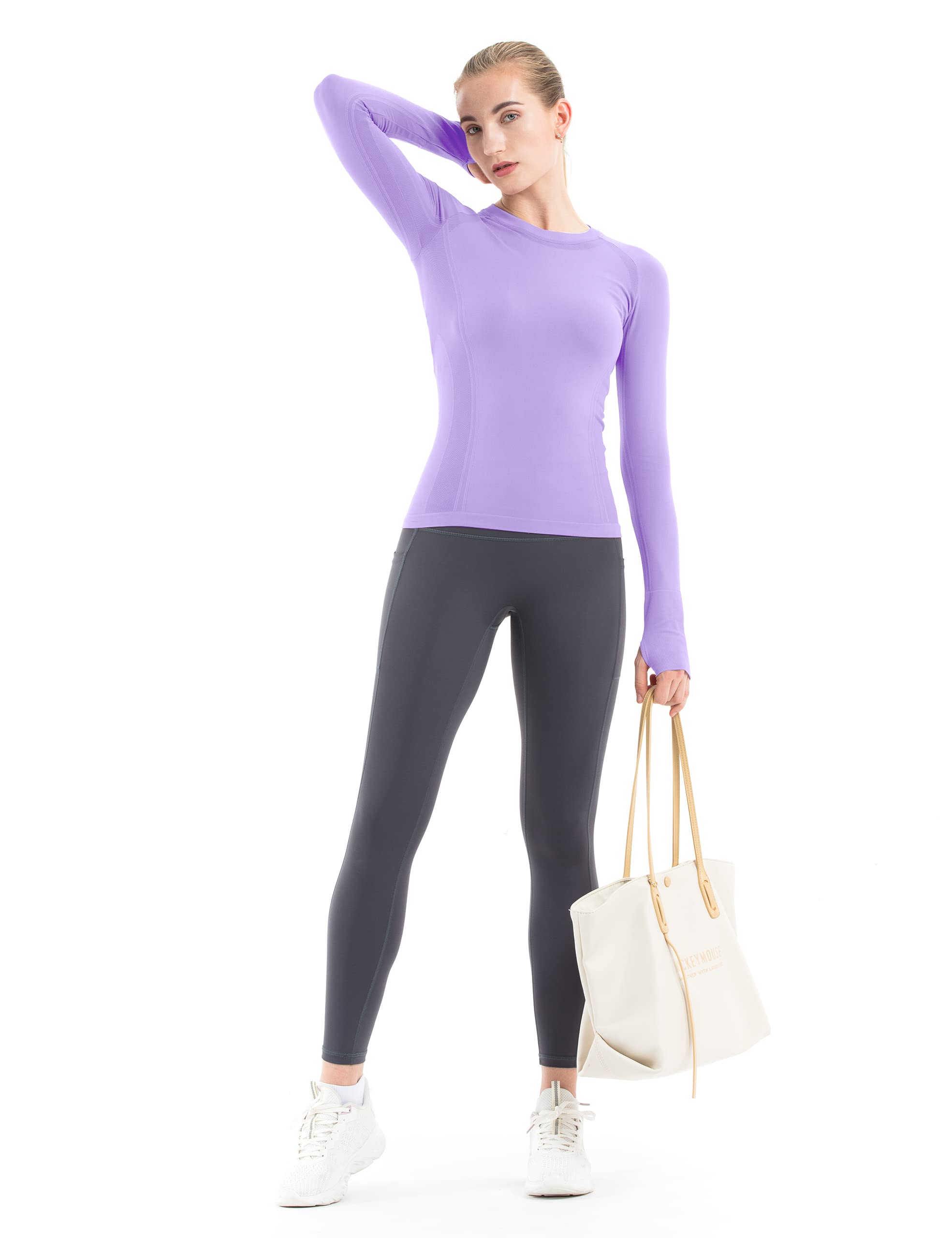MathCat Long Sleeve Workout Tops Camiseta Mujer (Pack de 1)