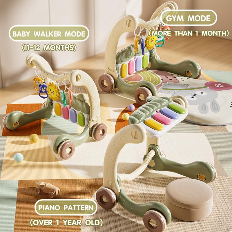 Miniatura 3 de Andador para bebés con alfombrilla para el tiempo boca abajo y juguetes para cochecito, caminador de sentado a pie para el desarrollo del bebé,