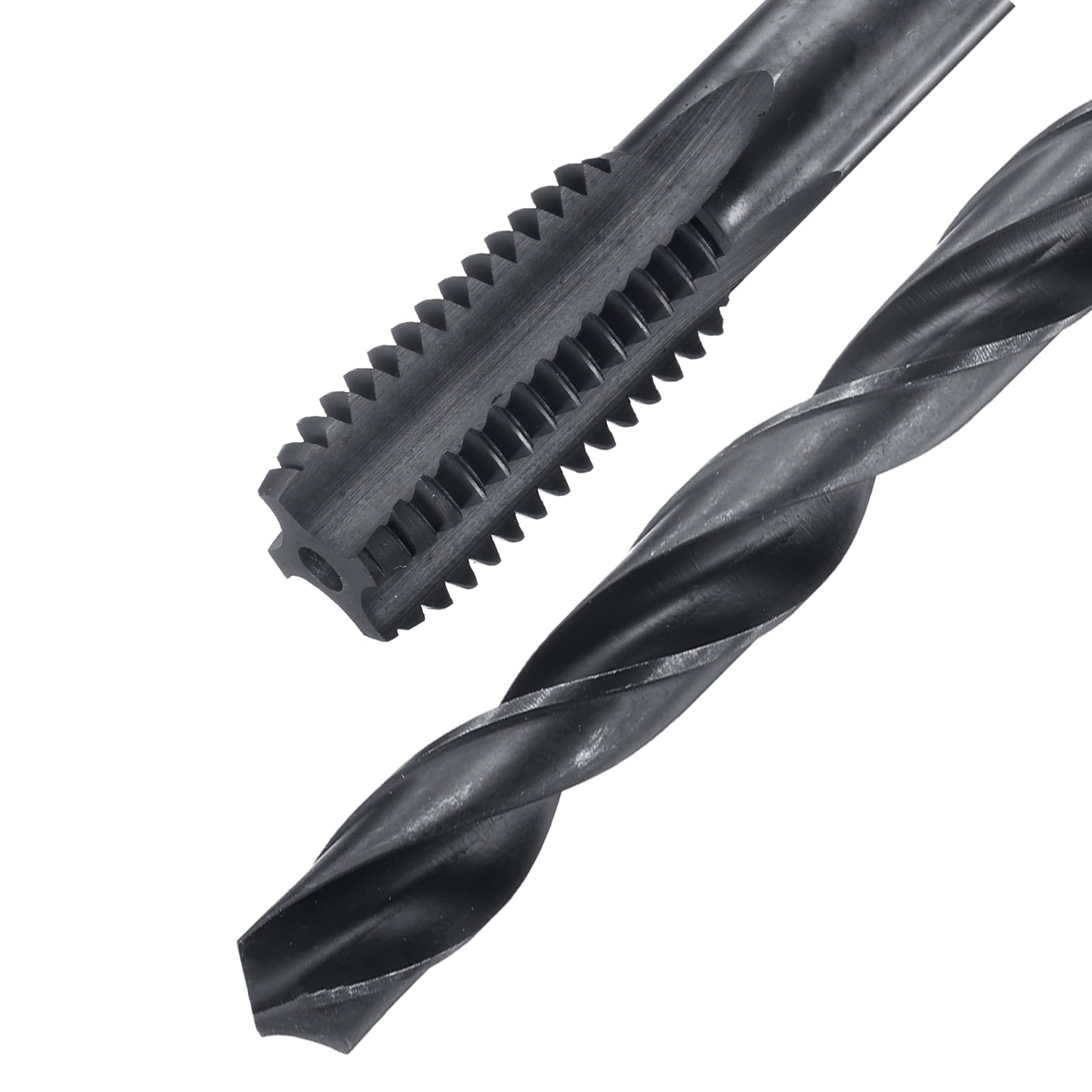 Set di maschi e punte da trapano, 1 maschio per filettatura a scanalatura dritta 5/8-11 UNC da 100 mm extra lungo e 1 punta elicoidale da 13,5 mm da 160 mm extra lunga, utensile per filettatura in o