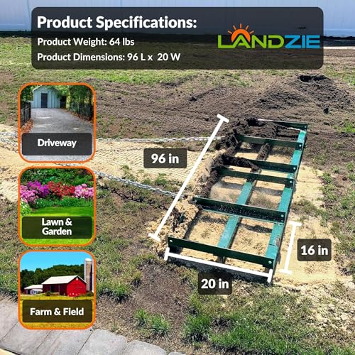 Image of LANDZIE - Drag Harrow 8 FT, Tow Behind Driveway Grader