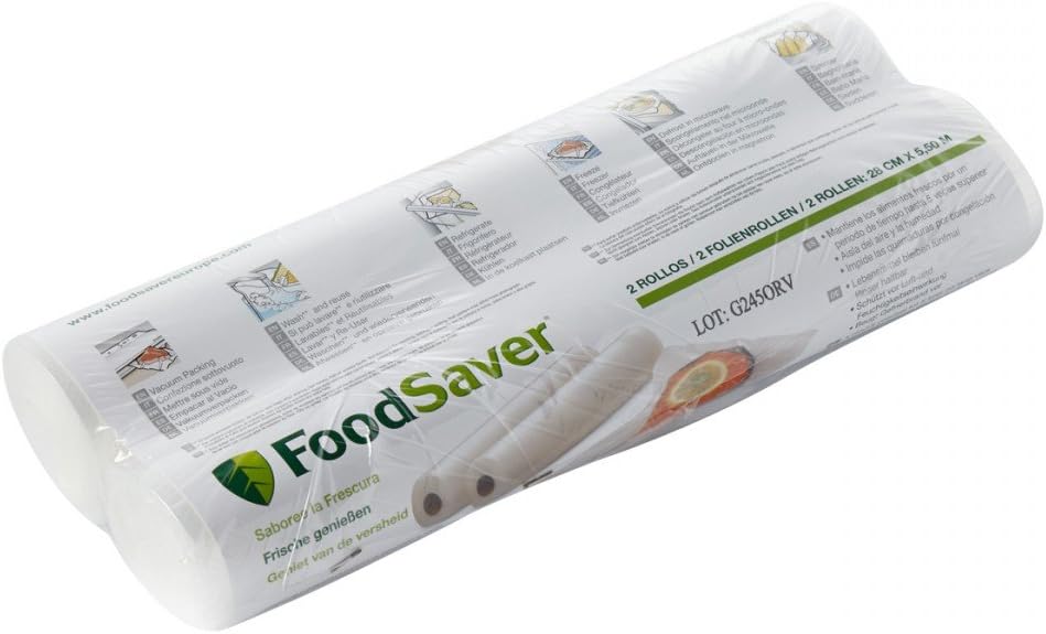 Reusable Vacuum Rolls | 28 cm x 5.5 m | Large BPA-Free Vacuum Sealer Rolls for Vacuum Sealer Machine | BPA Free | 2 x Vacuum Bag Rolls (FSR2802)