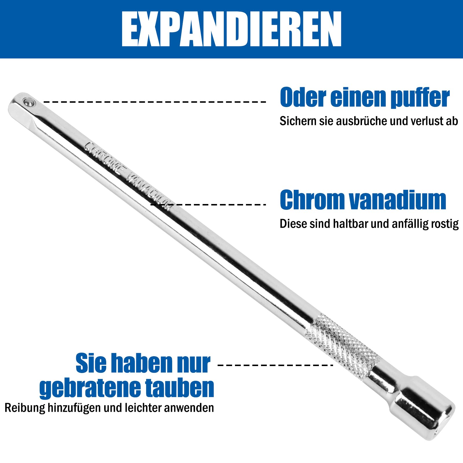 SUPRROW Extensión de 1/4', juego de extensión de llave de vaso (2