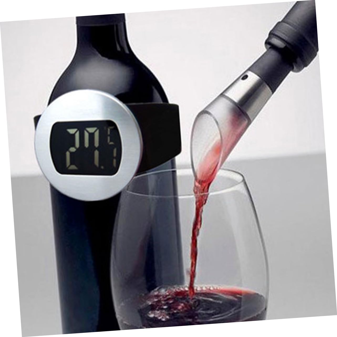 Cabilock Küchen Temperaturmesser Für Weinflaschen Und Milchflaschen Tragbares Flüssigkeits Thermometer Haushaltsthermometer Mit Digitaler Anzeige Für Flaschendurchmesser
