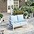 HERA'S HOUSE Patio Furniture Sofa, All-Weather 2-Seat Lover Sofa, Outdoor Couch with Deep Seating and Olefin Cushions for Lawn Garden Backyard Balcony, Blue