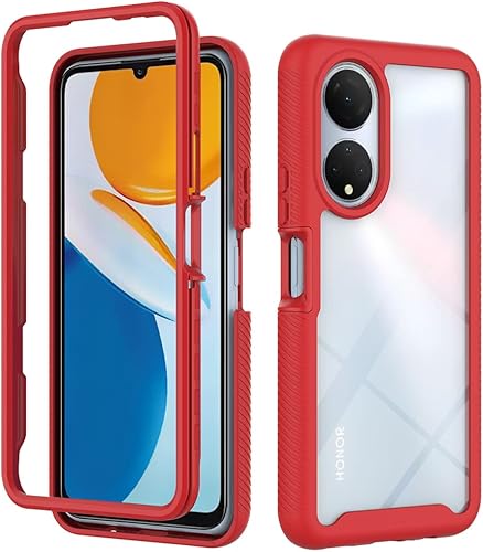 Miniatura 9 de Compatible con Honor X7, funda protectora delgada de policarbonato + TPU híbrida armadura transparente de cuerpo completo a prueba de golpes para