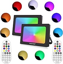 MEIKEE RGB Floodlight LED Atmosphere Flood Light Outdoor Color Light Dimmable Illumination 25W Stage Lighting Wall Lamp Waterproof Dustproof Decorative Lighting for Christmas Wedding Bar Hotel Lounge