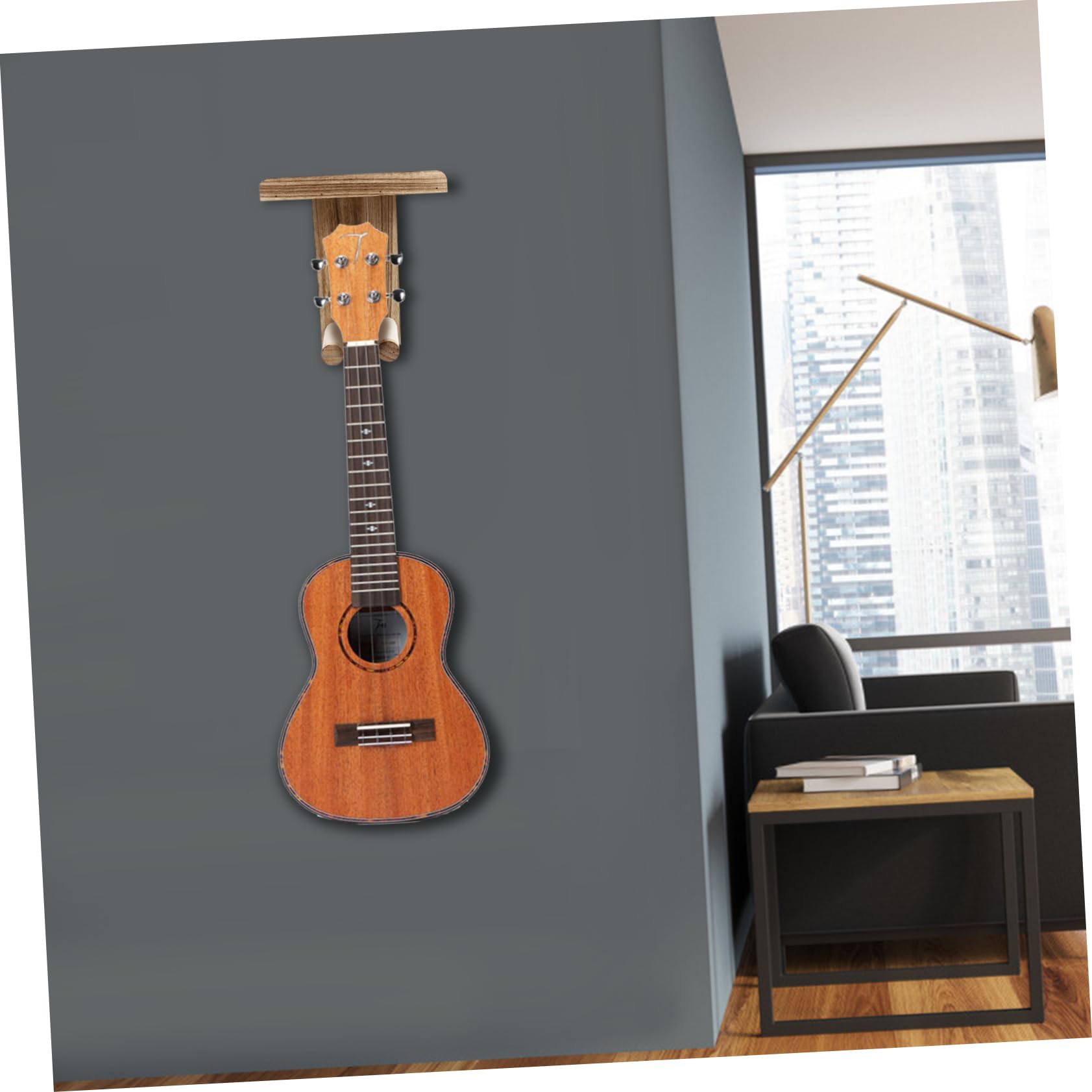 Gancio per Mandolino e Ukulele in Legno 2 Pezzi, a Parete | Rimuovibile Facilità, Soluzione per Negozio di Chitarre, Adatto anche Appartamento Compatto