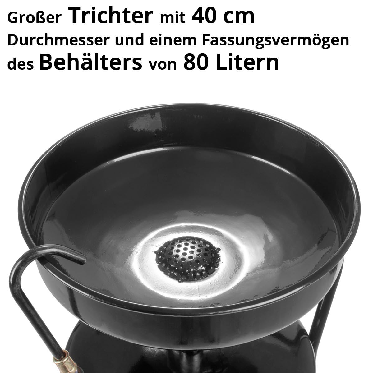 Separador de aceite STAHLWERK OD-80 ST con 80 l de capacidad, recipiente colector de aceite con embudo regulable en altura para recoger el aceite usado durante el cambio de aceite del vehículo