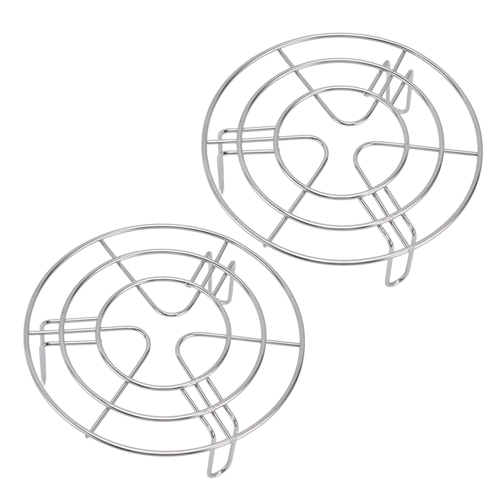 Rejilla de Vapor de Acero Inoxidable 2 Piezas, Resistente al Calor, Redonda 15.5cm para Cocina