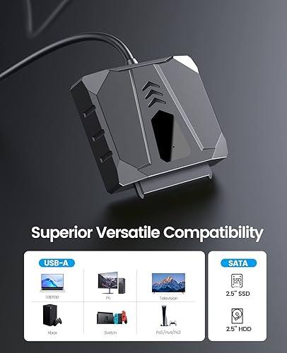 Miniatura 4 de ORICO Caja de disco duro de 2.5 pulgadas, cable SATA a USB, cable USB 2.0 a SATA III para disco duro HDDSSD de 2.5 pulgadas, compatible con UASP con