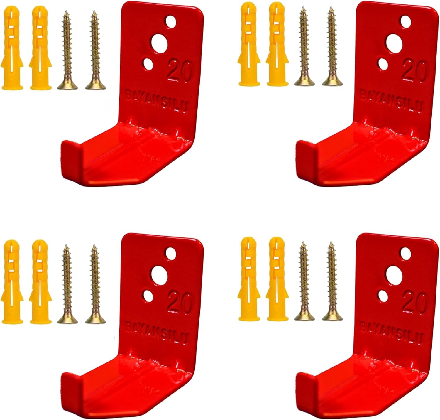 Universal Fire Extinguisher Bracket, Fire Extinguisher Mounts & Brackets (L Hook - 4 Pack)